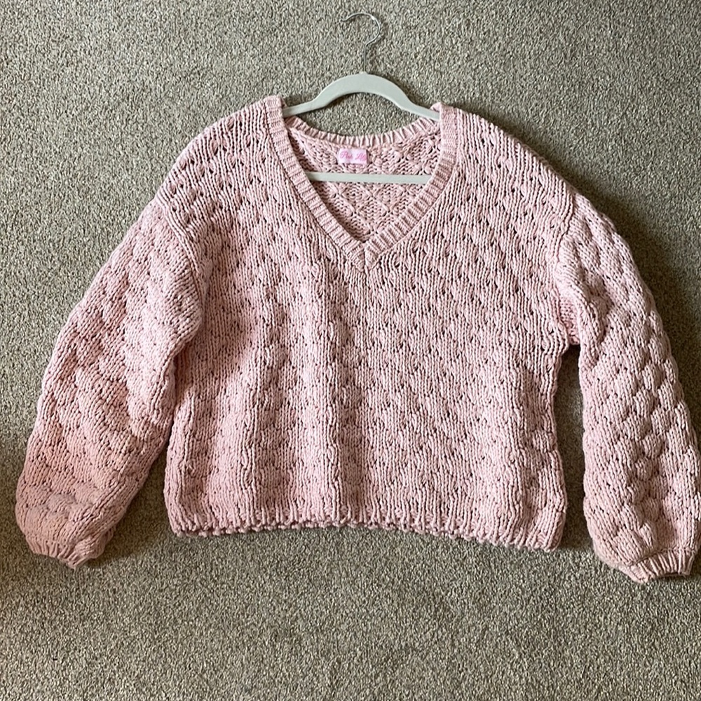 Pink Lily pink knit sweater
